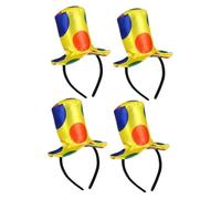 OUNONA 4 Pezzi Fascia Cappello Clown Leggera e Divertente per Adulti Accessori Halloween Compleanni e Cerchietti Costume Giullare