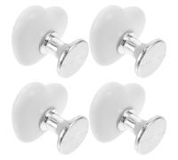 OUNONA 4 pezzi Pulsanti Scarico Wc Forma di Cuore Accessori Bagno Decorativi Aiutante per Pulsante Cassetta Facili da Installare e Resistenti Bianco