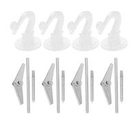 OUNONA 4 set Ganci da Soffitto per Piante Sospese in Metallo Ganci Portavasi Resistenti e Pieghevoli per Interni Supporto Multifunzionale per Vasi Appesi e Decorazioni Bianco con