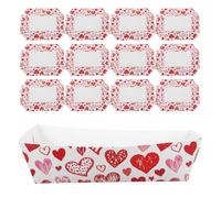 OUNONA 40 vassoi di carta per barchette di cibo, contenitori per ciotole di carta a forma di cuore per feste di, vassoi per servire cibo per snack, popcorn, dessert, hamburger, hot dog, taco,
