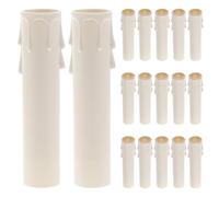 OUNONA 50 Pezzi Manicotti Antigoccia per Candele 25x100 Mm in Plastica Bianca, Copertura Base per Lampade a Sospensione Vintage, Accessori per Candelabri Protezione da Vento e Resistenza