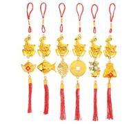 OUNONA 6 Ornamenti a Forma di Capra per Il Capodanno Cinese, Decorazione | Ornamenti tradizionali a forma di capra dello zodiaco con nappa rossa, ideali per la Festa di Primavera, l'inaugurazione