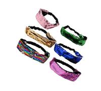 OUNONA 6 pezzi Fasce per Capelli con Paillettes Lucide Elastici Leggeri Accessori di Moda per Donna Ragazze per Feste e Uso Quotidiano Colori Casuali Colore Casuale Colore Casuale