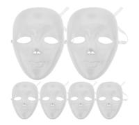 OUNONA 6 Pezzi Maschera Facile da Decorare Faccia in Plastica Piena Bianca Esperienza di Indossamento Confortevole per Feste e Cosplay per Appassionati di DIY e Artigianato