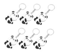 OUNONA 6 pezzi Portachiavi Bottiglia Apribottiglie Creativi Forma Panda Accessorio Resistente per Chiavi Decorazione Colorata e Funzionale per Borsa e Auto