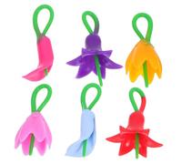 OUNONA 6 pezzi Segnabicchieri in Silicone Forma di Fiore Charm Colorati per Identificare Bicchieri da Vino Marcatori per Feste e Party Natalizi per Riconoscere i Bicchieri Colore Casuale