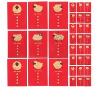 OUNONA 60 buste rosse per il Capodanno cinese: 6 modelli di pecore dalla | Hong Bao con stampa a lamina d'oro e fumetto - Portafortuna per l'anno della capra, ideale come regalo per la Festa