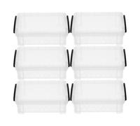 OUNONA 6pezzi Box Organizer Trasparente in Plastica Da Contenitori Impilabili Per Pennarelli Pastelli Matite Articoli Scolastici e Ufficio Per Riporre Piccoli Oggetti