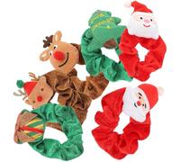 OUNONA 6pezzi Elastici per Capelli Natalizi Elastici per Capelli Cartoni Animati per Feste di Ragazzo Ragazza Ragazza Regali Carini per Natale