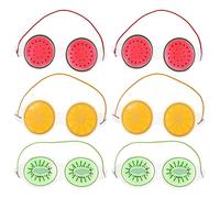 OUNONA 6pezzi Maschera Occhi Impacco Freddo Benda Dormire Pisolino Forma Cartone Animato Maschere Sollievo Neri