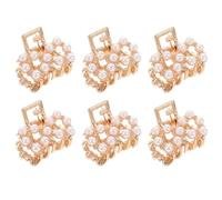 OUNONA 6pezzi Piccole Mollette Per Chioma Perline e Cristalli Fermagli Ad Artiglio in Accessori Per Chioma Da Donna Per Utilizzo Quotidiano e Occasioni Speciali