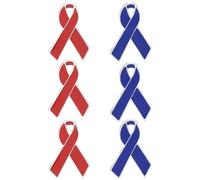 OUNONA 6pezzi Spille Nastro Rosso Consapevolezza Distintivi Solidali per Raccolta Fondi e Eventi Benefici Spille Clip Eleganti e Resistenti per Abbigliamento e Accessori