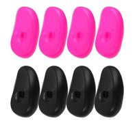 OUNONA 8 Pezzi Copri Orecchie in Silicone Riutilizzabili Protettori per Tintura Chioma Comfort per Uso Personale a Casa o Parrucchiere Nero e Rosa