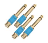 OUNONA Adattatore Audio Femmina-femmina Blu 6,35 Mm a Connettore Av per Microfono e Cuffie, Set da 4 Pezzi per Home Theater, Studio Registrazione e Locali Spettacoli, Schermatura
