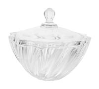 OUNONA Barattolo in Vetro Trasparente con Coperchio Sigillante Contenitore per Zucchero Dolci e Gioielli Design Europeo con Superficie Scolpita Pratico e Decorativo per Casa e Ufficio