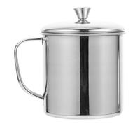 OUNONA Bicchiere in Acciaio Inossidabile Coperchio e Misurino Interno 500ml Facile da Pulire e Confortevole da Tenere, per Bevande e Caffè
