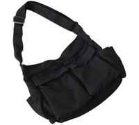 OUNONA Borsa A Tracolla Da Donna Capiente In Tela Bianca Zip | Uso Ampio, Protegge gli Oggetti Dalla Caduta, Formato Compatto Leggero, per Matrimonio e Cena