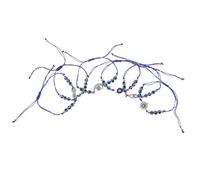 OUNONA Braccialetto con perline anti-malocchio da 6 pezzi - Braccialetti di corda regolabili con ciondoli a forma di occhio sferico - Gioielli portafortuna turchi per donne, feste, preghiere e regali