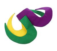 OUNONA Cappello da Clown in Feltro Corna Lunghe Stile New Orleans, Copricapo da Festa Colorato per Adulti, Accessorio Cosplay Maschera per Carnevale e Mardi Gras