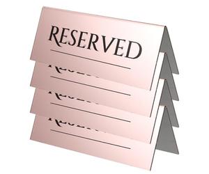 OUNONA Cartelli Riservati per Tavoli in Acrilico 4 Pezzi Riutilizzabili Eleganti per Matrimonio e Riunioni Familiari, Segnaposto Raffinati per Ristorante e Eventi