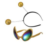 OUNONA Cerchietto con Occhiali Alieni Gialli in Plastico Accessorio Costume Divertente e Pratico per Feste e Shopping Uomo Donna