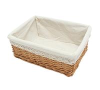 Ounona, cestino multiuso in vimini rettangolare, con fodera rimovibile e lavabile, 35 x 25 x 13 cm, misura media