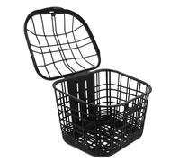 OUNONA Cestino per Bici Anteriore Nero in Plastica, Versione Versatile | Design Aperto Robusto, Compatibile la Maggior Parte dei Tipi, Uso On The Go