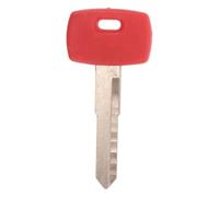OUNONA Chiave di accensione grezza per motocicletta compatibile con | Chiave non tagliata con testa in plastica rossa per cruiser standard, sostituzione chiave grezza per moto.