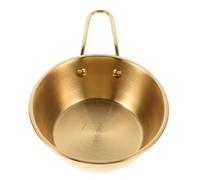 OUNONA Ciotola da Barba in Acciaio con Manico Oro Elegante Grande e Portatile per Rasatura e Taglio Uomo Multifunzionale per Cura Barba e Capelli