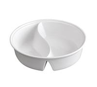 OUNONA Ciotola Divisa in Ceramica per Noodles Stile Giapponese Contenitore Alimentare con Doppio Scomparto per Zuppe Calde e Insalate Fredde Leggera e Facile da Pulire