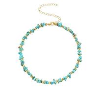 OUNONA Collana in Cristallo Grezzo con di Turchese Spezzata da Semplice e Stilosa Accessorio Unisex per Quotidiano e