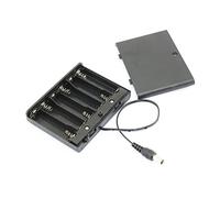 OUNONA Contenitore batteria AA di 9V Porta pile con 6 stilo e clip in plastica con coperchio