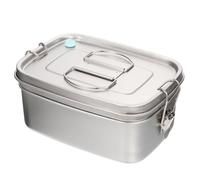 OUNONA Contenitore Pranzo Rettangolare Doppio Strato 1,5l in Acciaio 304 | Argento, per Studenti, Uso Casa e Outdoor, Conserva Cibi Diversi Struttura Portatile