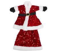 OUNONA Copribottiglia di Vino con Paillettes Natalizie, copribottiglia di Babbo Natale in Peluche, Decorazione da tavola per Le Feste, portabottiglie per la Festa di Natale, Regalo per l'ospite