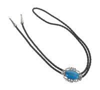 OUNONA Cravatta Bolo in Pietra Con Occhi Di Gatto E Corda in Pu, Cravatta Da Cowboy Occidentale, Collana, Accessorio Per Matrimoni, Per Sposo, Costumi Da Festa Per Uomo, Azzurro