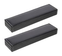OUNONA Custodia per Orologio Singola in Pu Nero 2 Pezzi Design Rettangolare Elegante, Organizer Portatile Versatile per Gioielli e Bracciali per Uso Quotidiano e Matrimoni