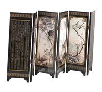 OUNONA Decorazione Del Paravento Antico in Legno, Mini Schermo a Pannello Pieghevole Tradizionale Cinese Per Arredamento Casa Soggiorno e Camera Da Letto, Ornamento Artigianale Valore Artistico