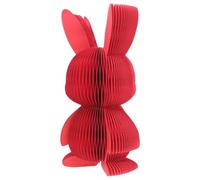 OUNONA Decorazione Pasquale Decorazione Facile da Appendere e Riutilizzabile Coniglio in Carta a Nido d'Ape Rossa Festa di Pasqua per Casa o Scuola