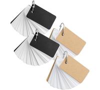 OUNONA Flashcard di Parole Anelli Rilegati 4 Pezzi in Carta Kraft e Nero, Schede di Memoria Portatili Tascabili per Studenti e Cancelleria Scuola