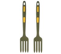 OUNONA Forchette in Silicone Ergonomiche 2 Pezzi Verdi, Resistenti e Sicure, per Ristoranti e Cucine, Pratiche e Adatte per Uso Alimentare