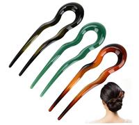 OUNONA Forcine Vintage a Forma di U 3 Pezzi in PC Semplice ed Elegante per Acconciature Quotidiane, Non Danneggiano i Chioma e Non Cadono Facilmente