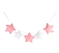 OUNONA Ghirlanda Decorativa Stelline Sospese Leggere per Camerette e Letto Montessori Banner Stella per Decorazione Casa e Foto da Rosa e Bianco