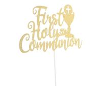 OUNONA inserto torta decorazioni per battesimo per ragazzi addobbi per la prima comunione decorazioni per battesimo per ragazze cake topper prima comunione Carta Golden
