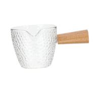 OUNONA Latte Art in Vetro Trasparente con in Lattiera per e Design Giapponese Minimalista Resistente e Sicura per Uso Quotidiano