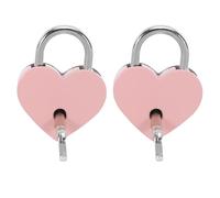 OUNONA Lucchetto a Forma di Cuore in Metallo Rosa Mini Lucchetto con Chiave per Diario Scatola Portaoggetti e Borsa Set da 2 Pezzi per Protezione e Decorazione Romantica di San e