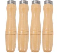 OUNONA Manici per Lima in Legno 4 Pezzi Ergonomici, Presa Confortevole e Portatili, per Lima Mezza Tonda e Lima Rotonda, per Lavorazioni Artigianali