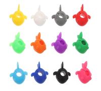OUNONA Marcatori per calici in silicone 12 pezzi con design pavone, antiscivolo e isolante termico per convivialità Colore Casuale