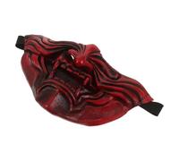OUNONA Maschera da Cosplay Mezzo Volto Demone Samurai Halloween | Lattice Leggero, Fascia ad Alta Elasticità, per Adulti, Giochi Interattivi e Feste al Chiuso