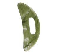 OUNONA Massaggiatore Gua Sha in Pietra Verde, Strumento per Massaggio Muscolare e Scolpire Viso, Raschietto Manuale Compatto ed Ergonomico per Relax, Massaggio Viso, Collo e Corpo, Uso