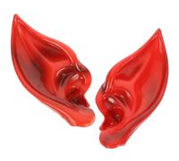 OUNONA Orecchie da Elfo Rosse in Rp per Cosplay e Masquerade, Facili da Indossare per Aumentare Attrattiva, Accessori Costume per Halloween e Feste Natalizie